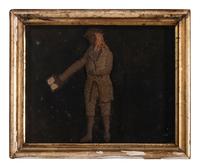 A Metallic Thread Stumpwork Embroidered Picture of Poet