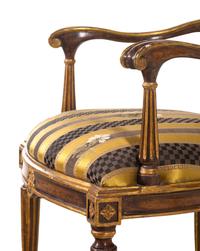 A Pair of Italian Painted and Parcel Gilt Armchairs