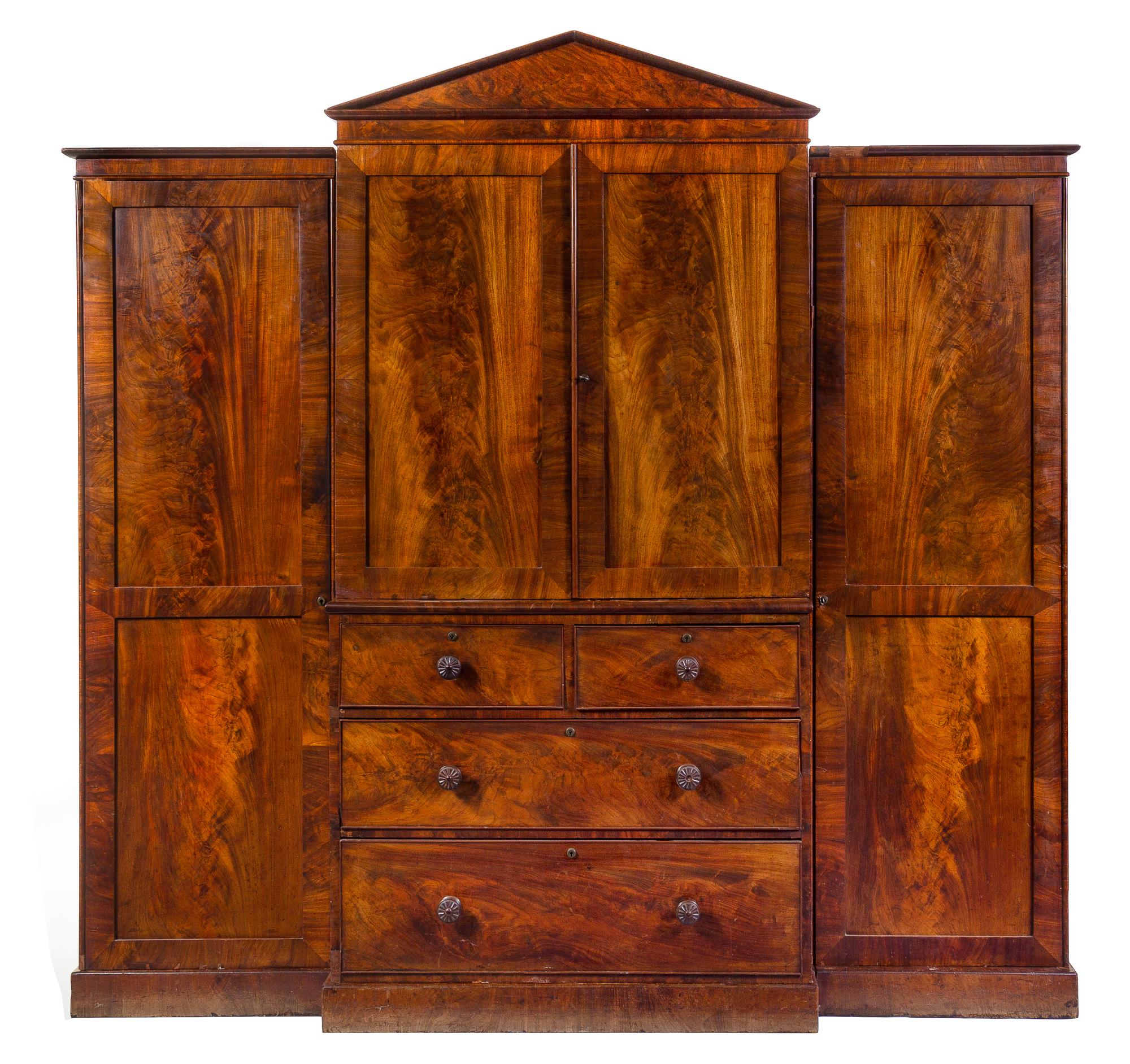 A Regency Mahogany Breakfront Cabinet — FIRST HALF 19TH CENTURY