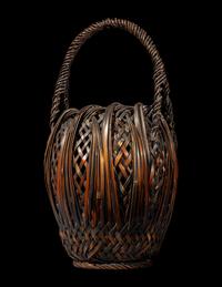 A Japanese Ikebana Bamboo Basket