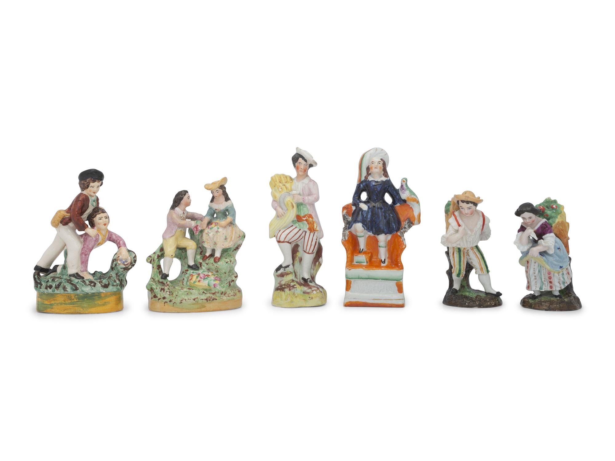 Six Staffordshire Couples and Figures