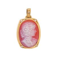 CAMEO AND DIAMOND PENDANT