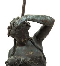 A Pair of Italian Patinated Metal Figures Mounted as a Lamps