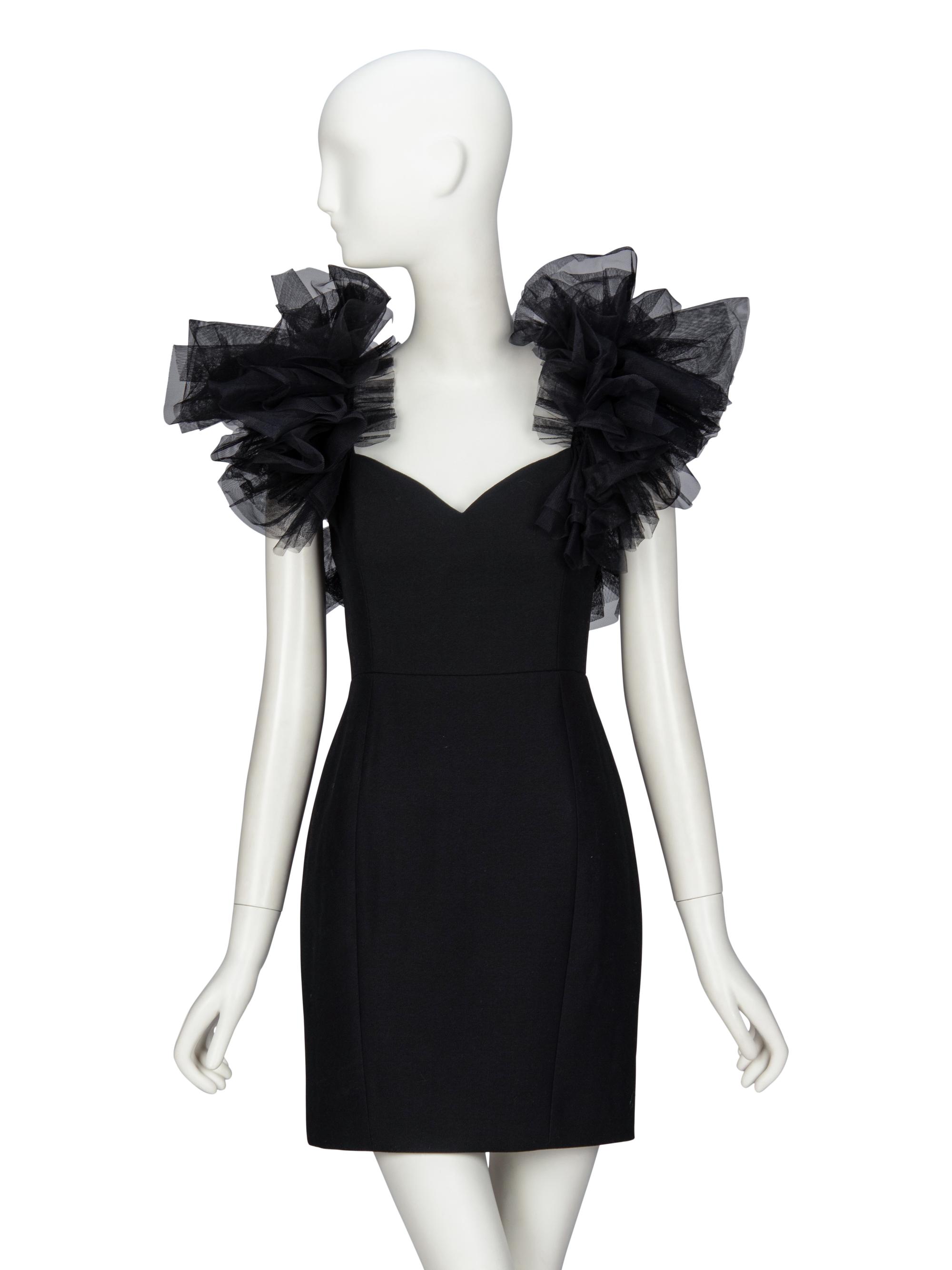 SAINT LAURENT, TULLE RUFFLE MINIDRESS, 2016