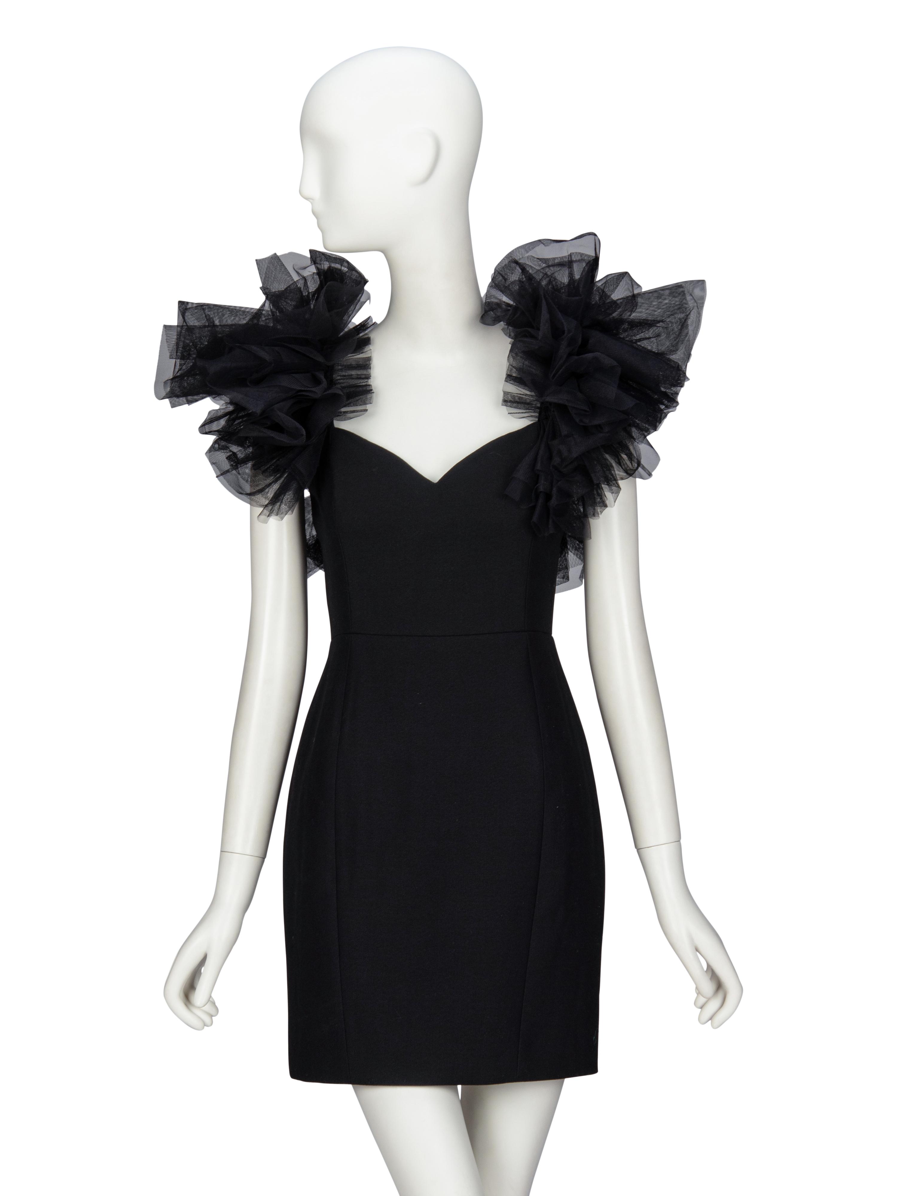 SAINT LAURENT, TULLE RUFFLE MINIDRESS, 2016