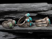 Navajo Ingot and Turquoise Rings, Collected by Hoffman Birney (1891-1958)