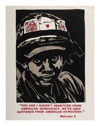 [CIVIL RIGHTS - MILITARIA]. A group of 3 posters involving Malcolm X and Fred Hampton, including: " You and I have not benefited from American Democracy, We've only suffered from American Hypocrisy. " Ca 1970s.