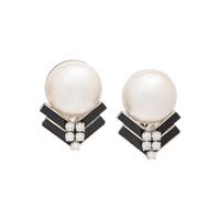 EMIS BEROS, CULTURED MABE PEARL, DIAMOND AND ONYX CLIP EARRINGS