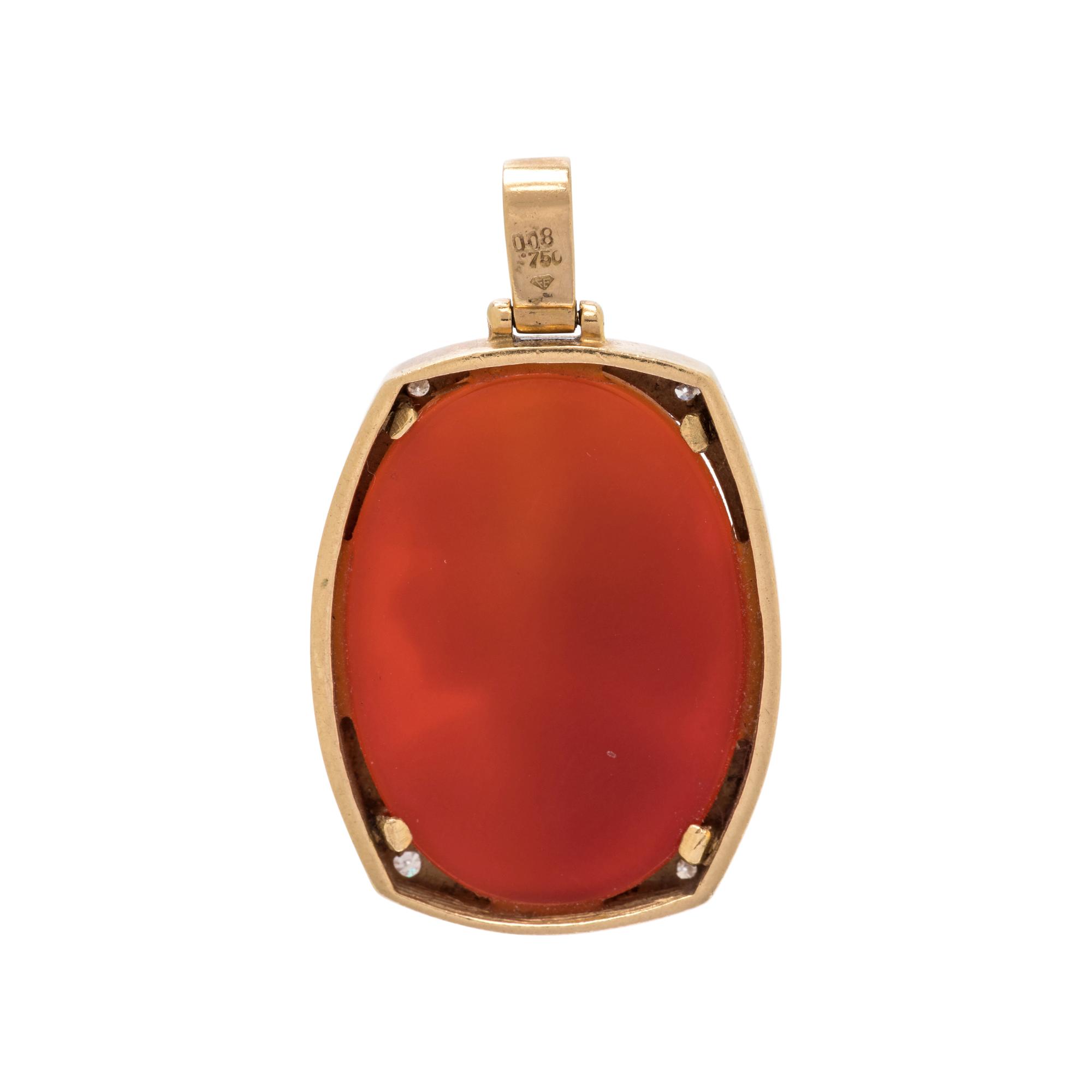 CAMEO AND DIAMOND PENDANT