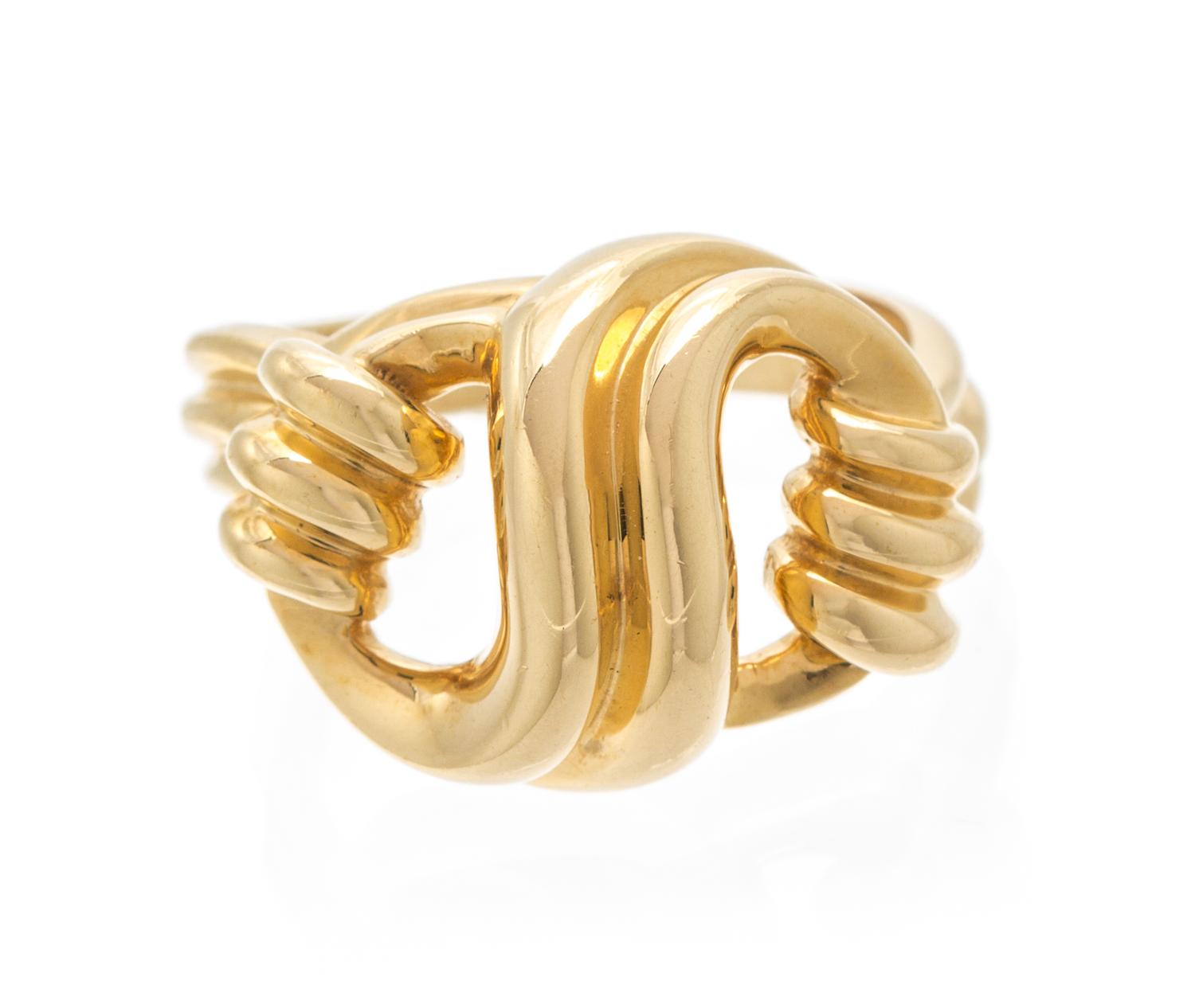A 14 Karat Yellow Gold Knot Motif Ring, Lazarus, 5.00 dwts.