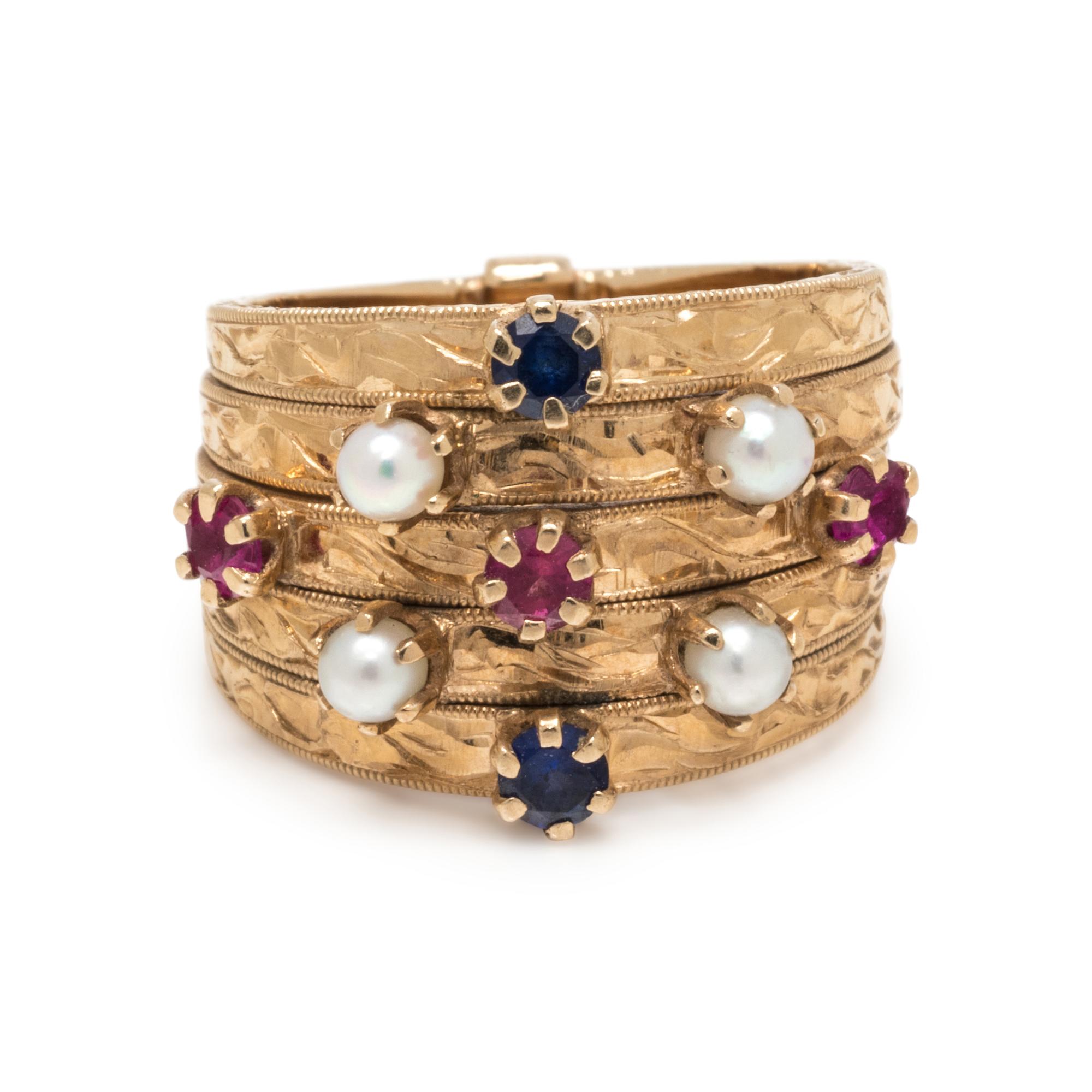 YELLOW GOLD AND MULTIGEM RING