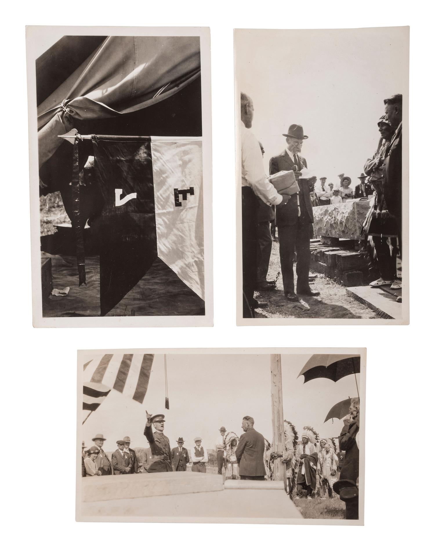 [LATE INDIAN WARS]. A group of 28 photographs from the 50th Anniversary of the Battle of the Little Bighorn, and other Custer Memorials, comprising:
