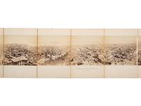 (SAN FRANCISCO.) MUYBRIDGE, Eadweard, photographer. Panorama of San Francisco from California St. Hill . San Francisco, CA: Morse’s Gallery, 1877. 11-panel albumen photograph panorama.