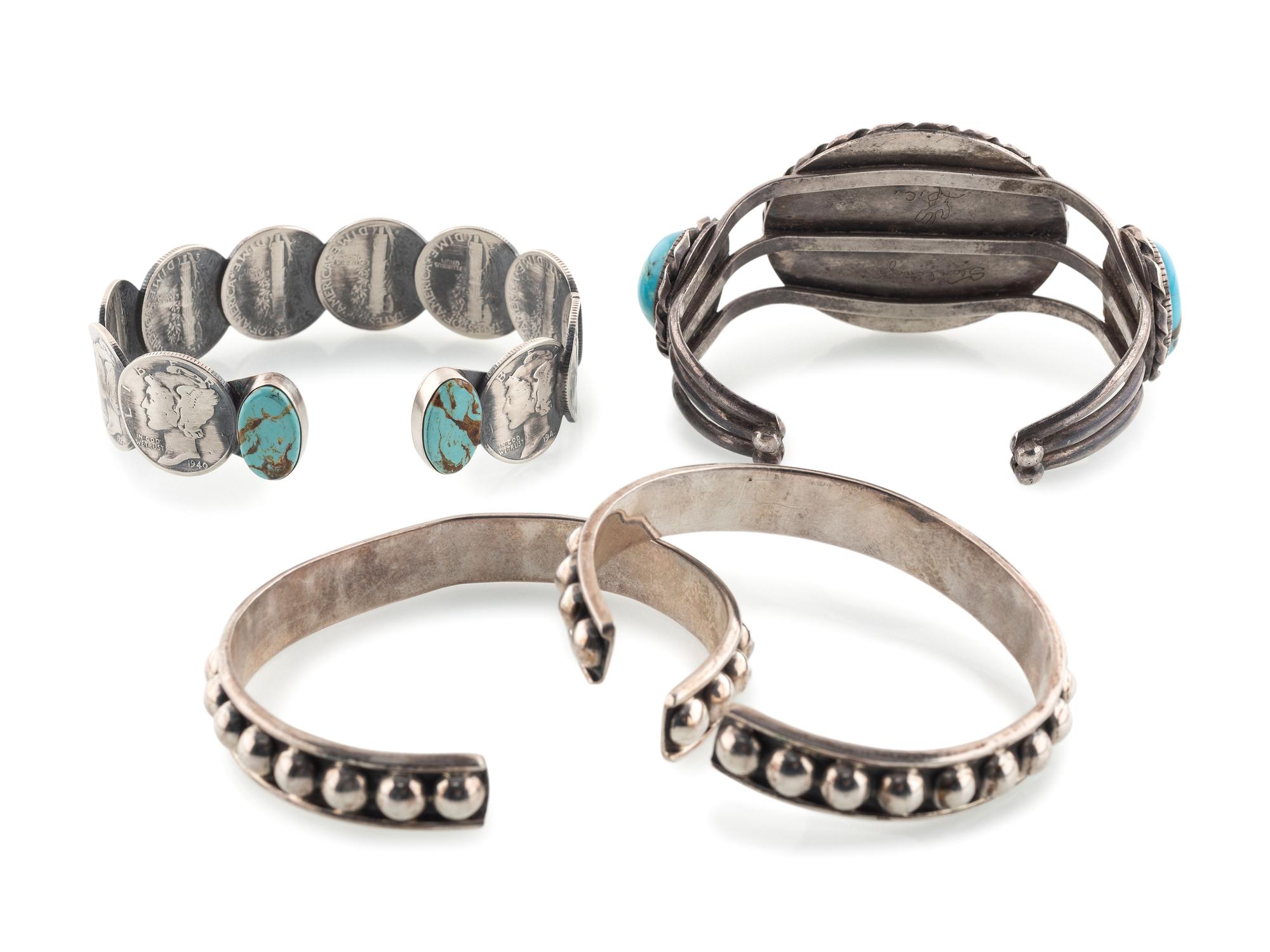 Navajo and Mexican Silver Cuff Bracelets