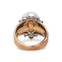 CULTURED PEARL AND DIAMOND RING