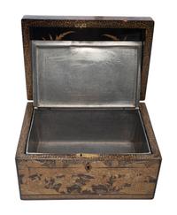 A Lacquer Tea Caddy and a Rosewood Toiletry Box