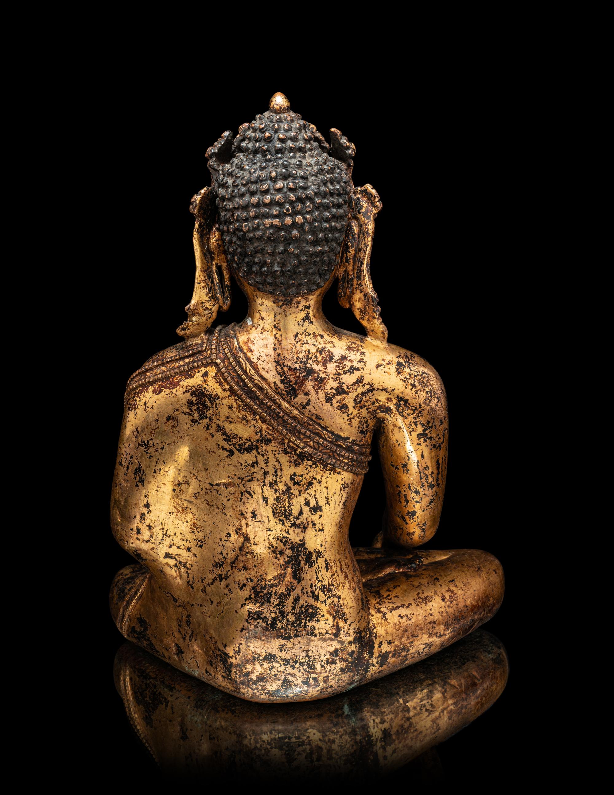 A Large Gilt Bronze Figure of a Buddha