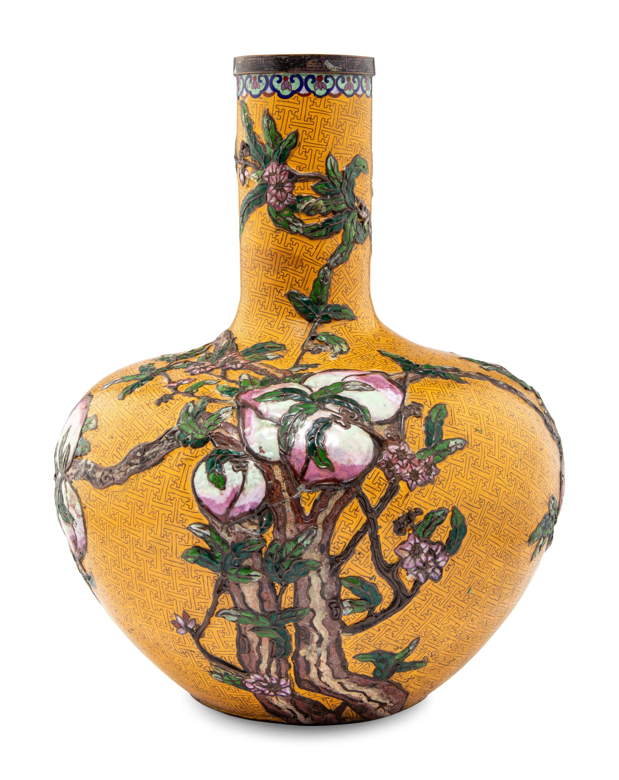 A Large Chinese Cloisonné Enamel Vase
