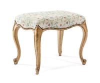 A Louis XV Style Painted Tabouret Height 19 x width 21 x depth 16 inches. — 19TH CENTURY