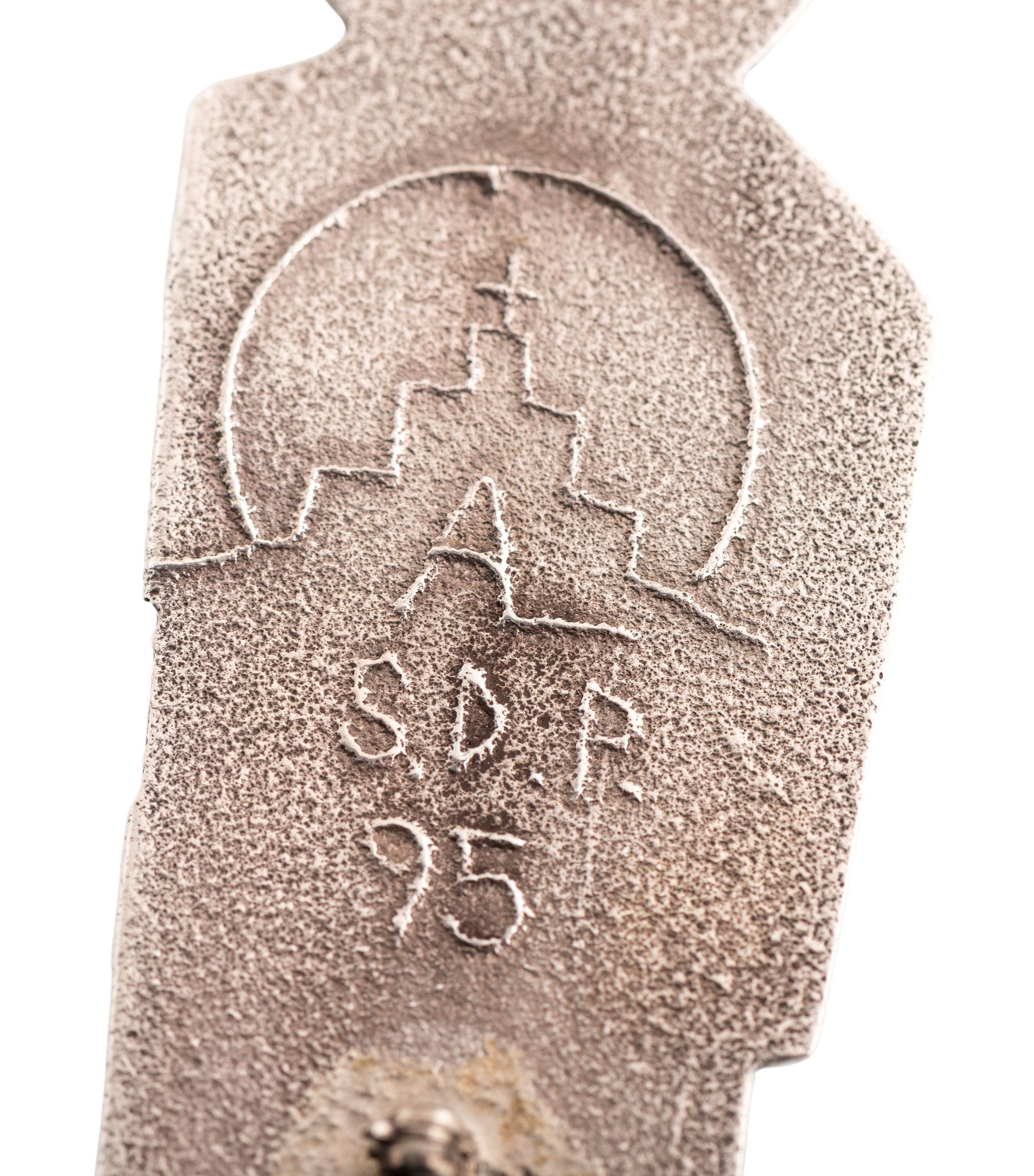 Tufa Cast Silver Figural Pendants, with Inlay