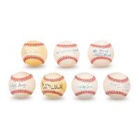 A Collection of New York Yankees Hall of Fame and Notable Signed Autograph Baseballs