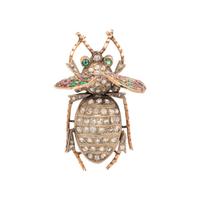 DIAMOND AND MULTIGEM BEETLE BROOCH