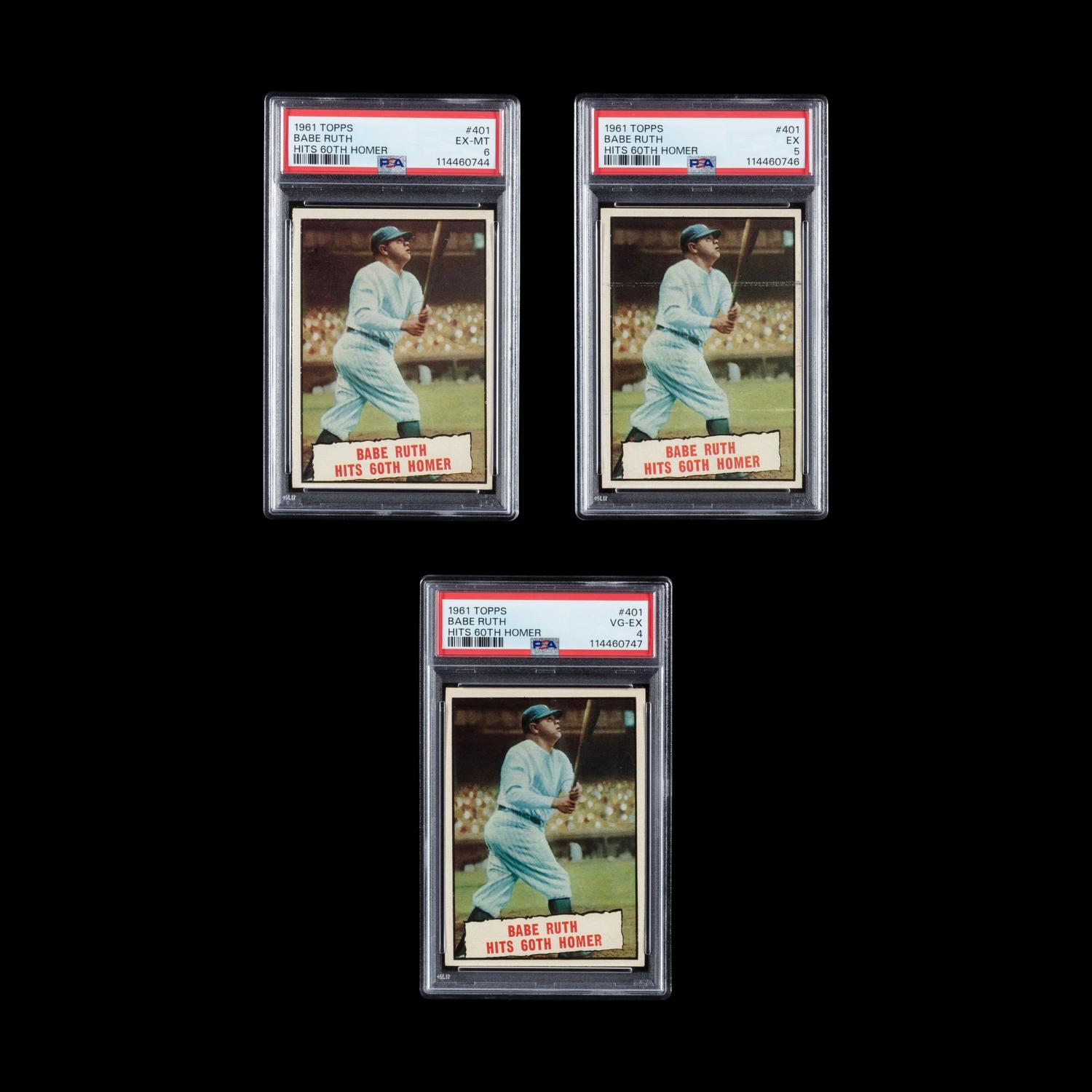 A Collection of PSA Graded 1961 Topps Babe Ruth Baseball Cards No. 401