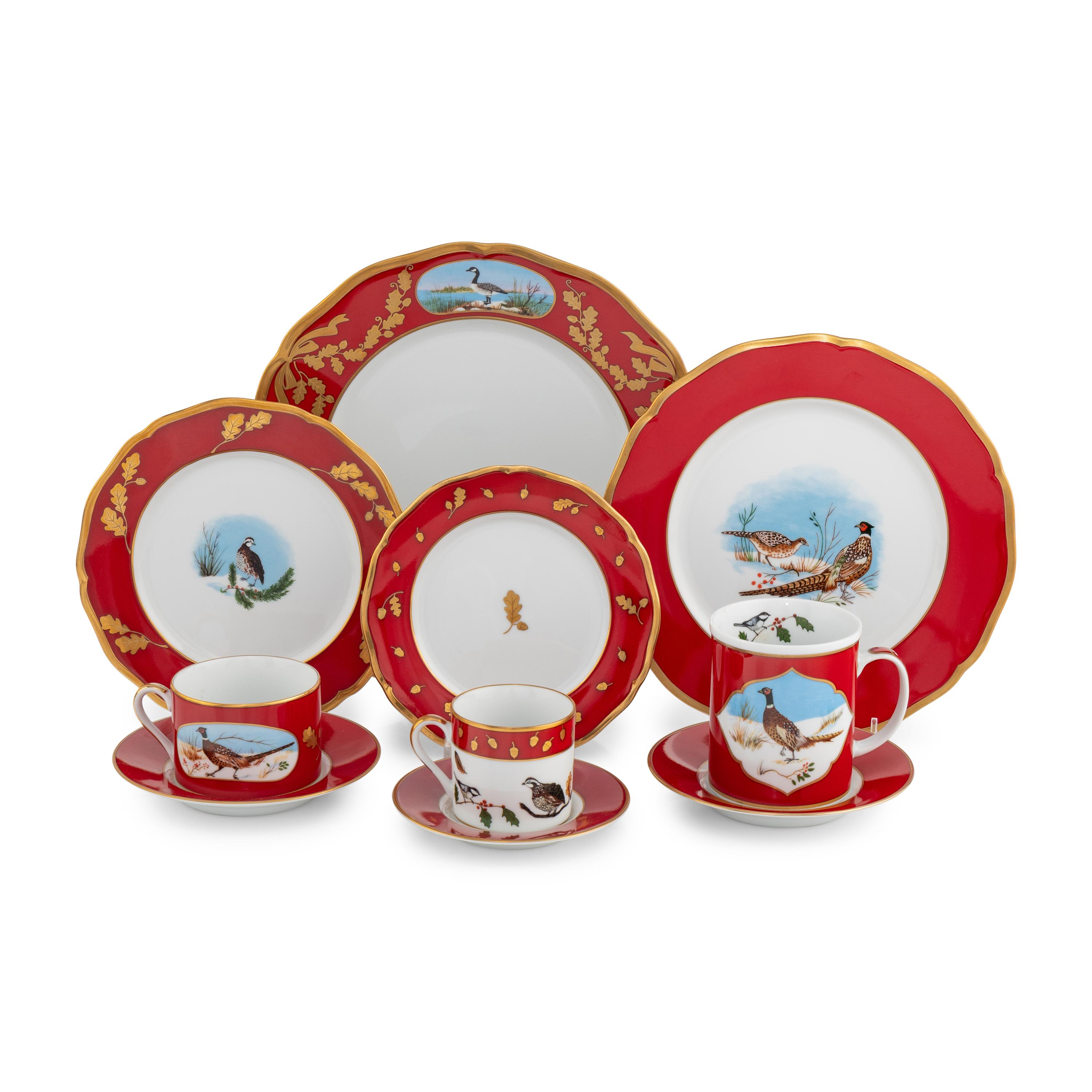 A Lynn Chase Winter Game Birds Porcelain Dinner Service