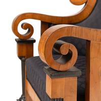 A Pair of Biedermeier Part-Ebonized Ash Armchairs