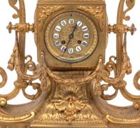 A Louis XVI Style Gilt Bronze Mantel Clock