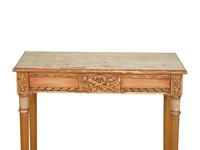 A Louis XVI Style Painted and Parcel Gilt Side Table