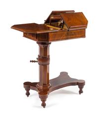 An Italian Mahogany Bedside Dressing Table Height 35 x width 28 3/4 x depth 19 inches. — 19TH CENTURY