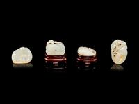 Four Pale Celadon Jade Carvings