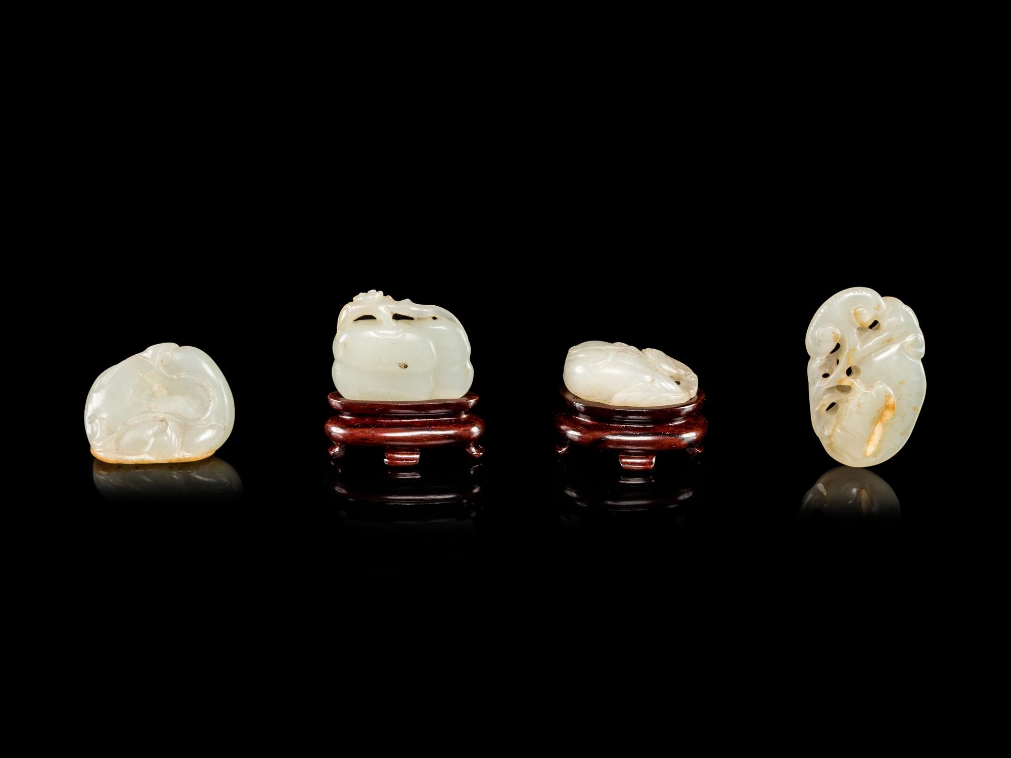Four Pale Celadon Jade Carvings