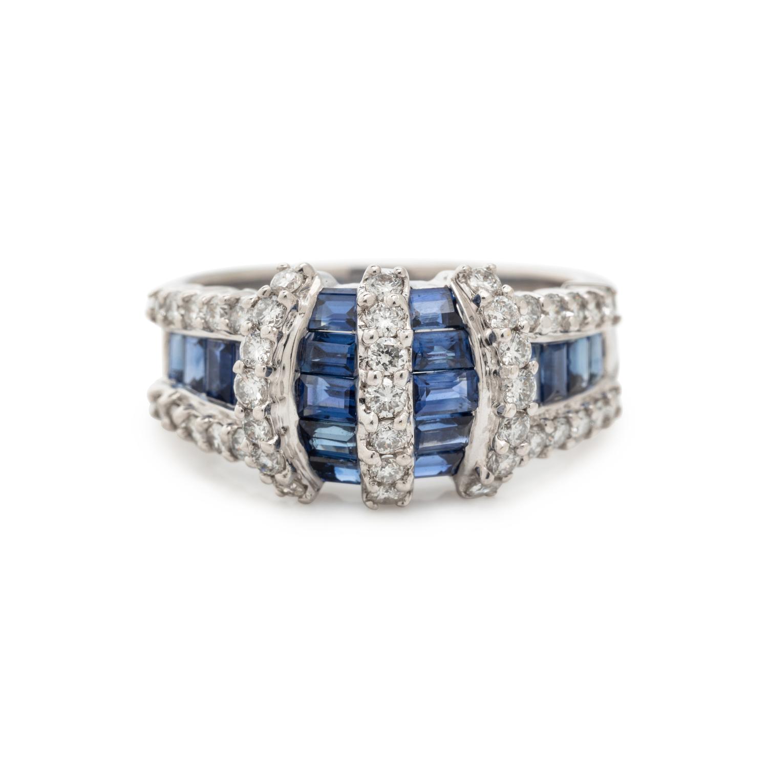 DIAMOND AND SAPPHIRE RING