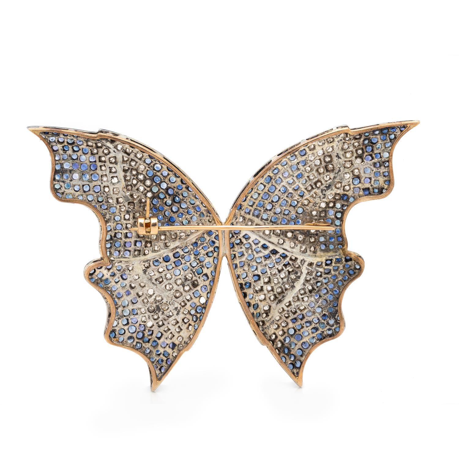 SAPPHIRE AND DIAMOND BUTTERFLY BROOCH