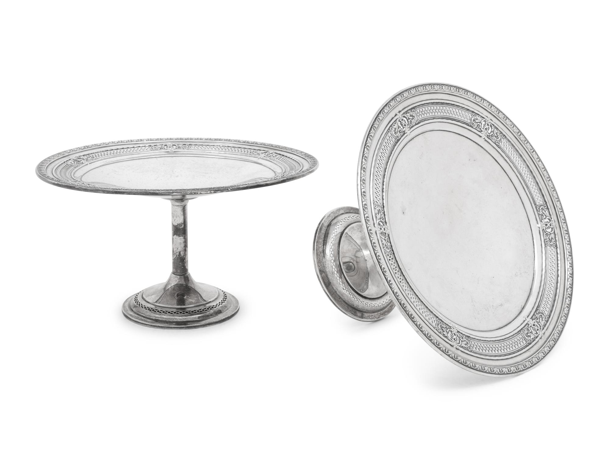 A Pair of American Silver Tazze