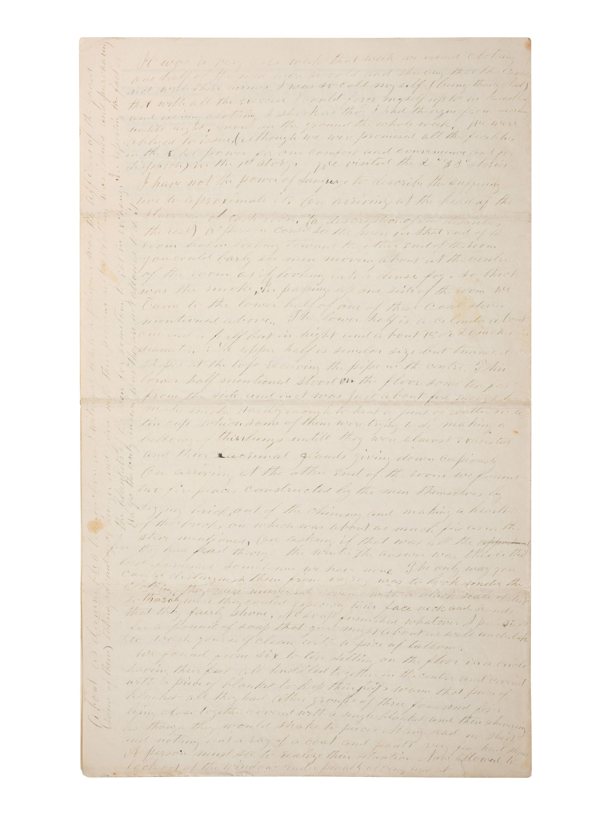[CIVIL WAR]. Prisoner of war questionnaire from the Bureau of Military Record, State of New York, completed by Col. Gilbert G. Prey, 104th New York Volunteers, commanding officer at Gettysburg and POW at Weldon Railroad, ca 1865.
