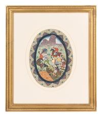 Nine Persian School Miniature Paintings