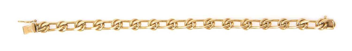 A 14 Karat Yellow Gold Fancy Link Bracelet, 14.20 dwts.