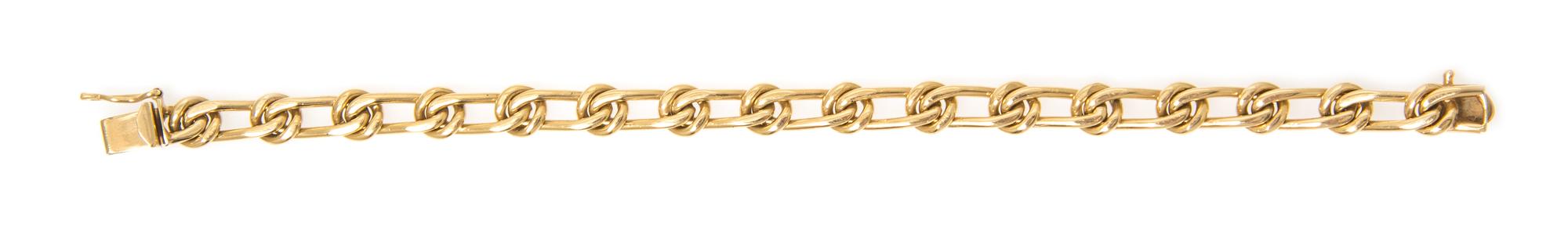 A 14 Karat Yellow Gold Fancy Link Bracelet, 14.20 dwts.