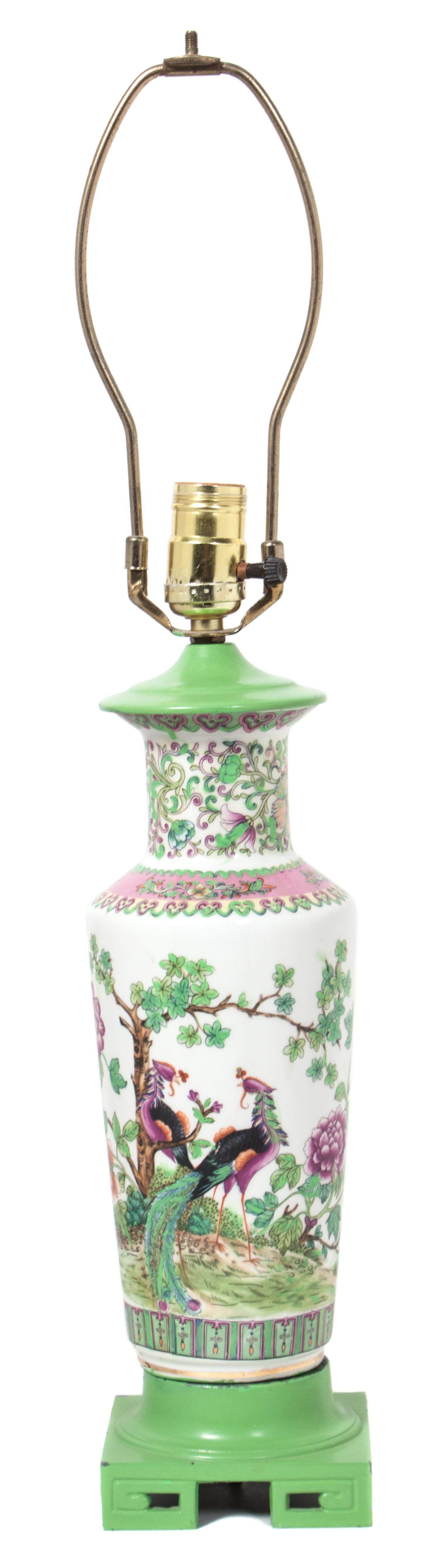 A Chinese Porcelain Vase Mounted as a Lamp Height overall 28 inches. — 20TH CENTURY