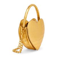 Nancy Gonzalez, Heart Bag in Gold Crocodile