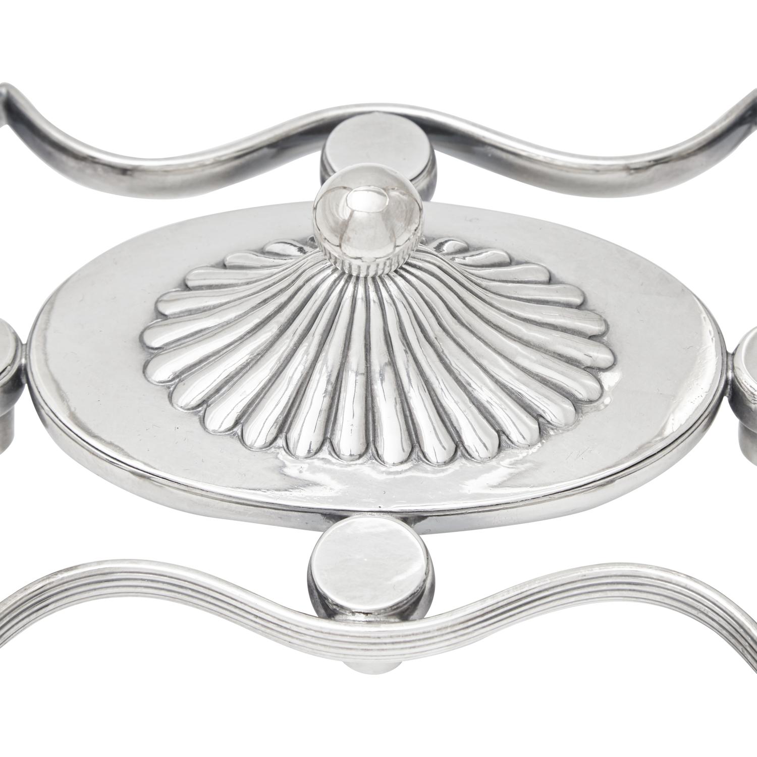 Two George III Silver-Plate and Waterford Cut Glass Epergnes