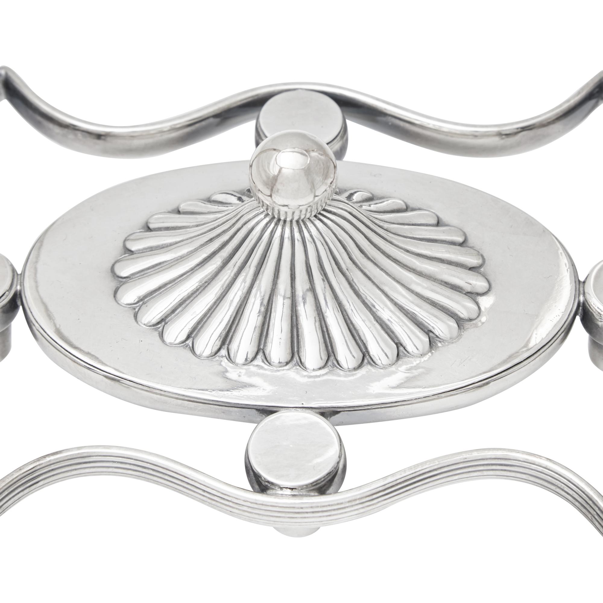 Two George III Silver-Plate and Waterford Cut Glass Epergnes