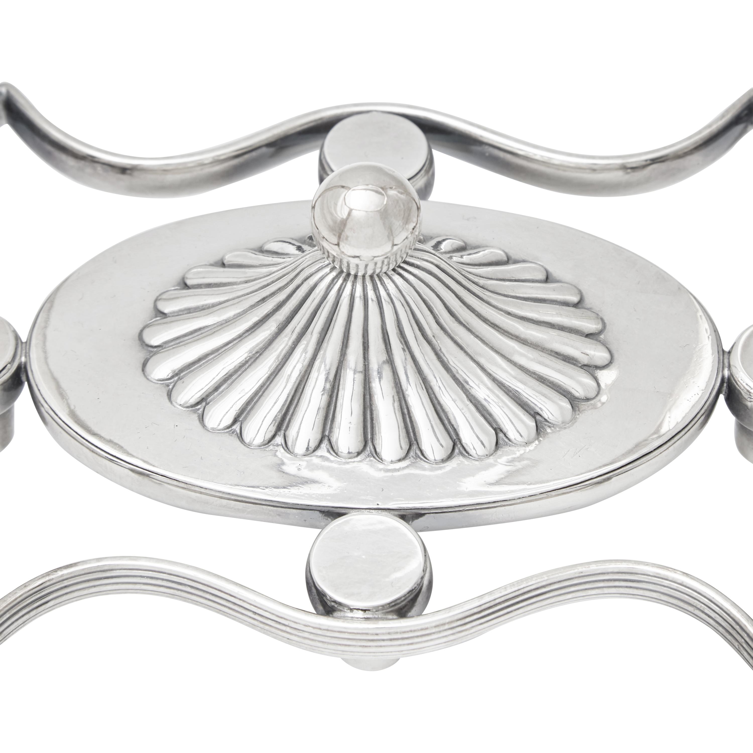 Two George III Silver-Plate and Waterford Cut Glass Epergnes