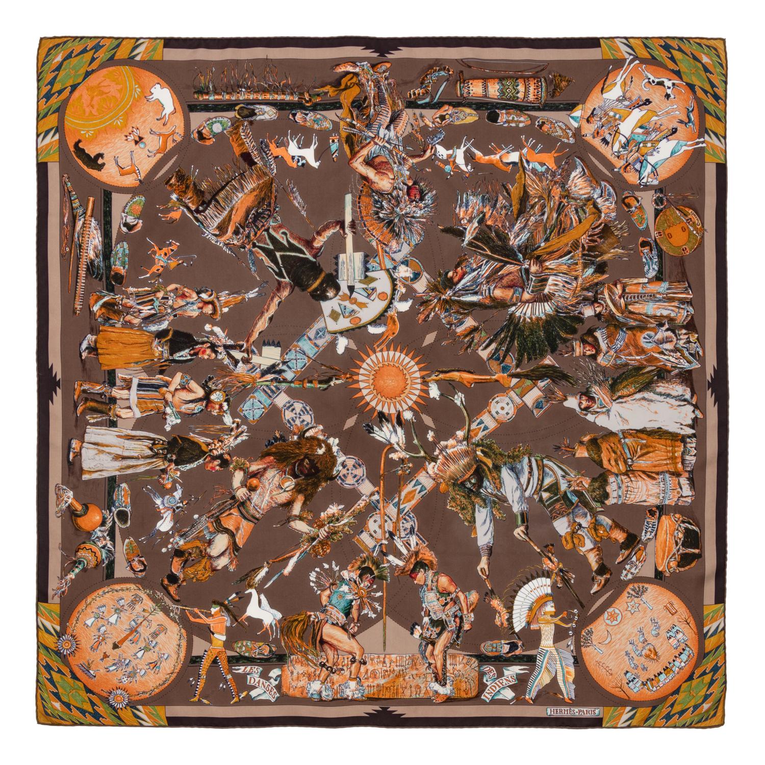 Hermès 90cm Silk Scarf, Carré, Kermit Oliver