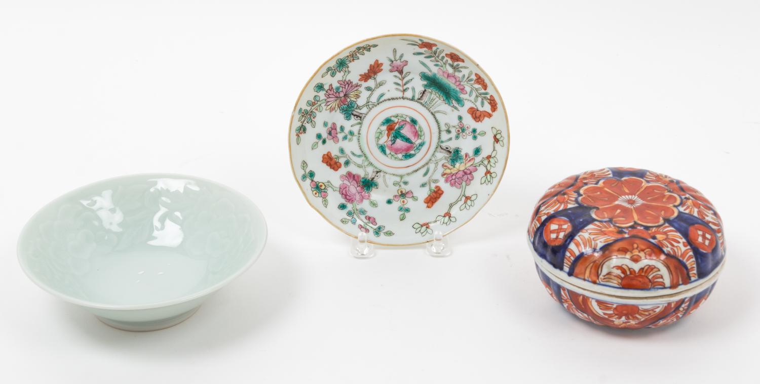 Two Chinese Porcelain Articles Diameter of largest 6 inches.
