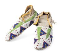 Sioux Beaded Hide Moccasins