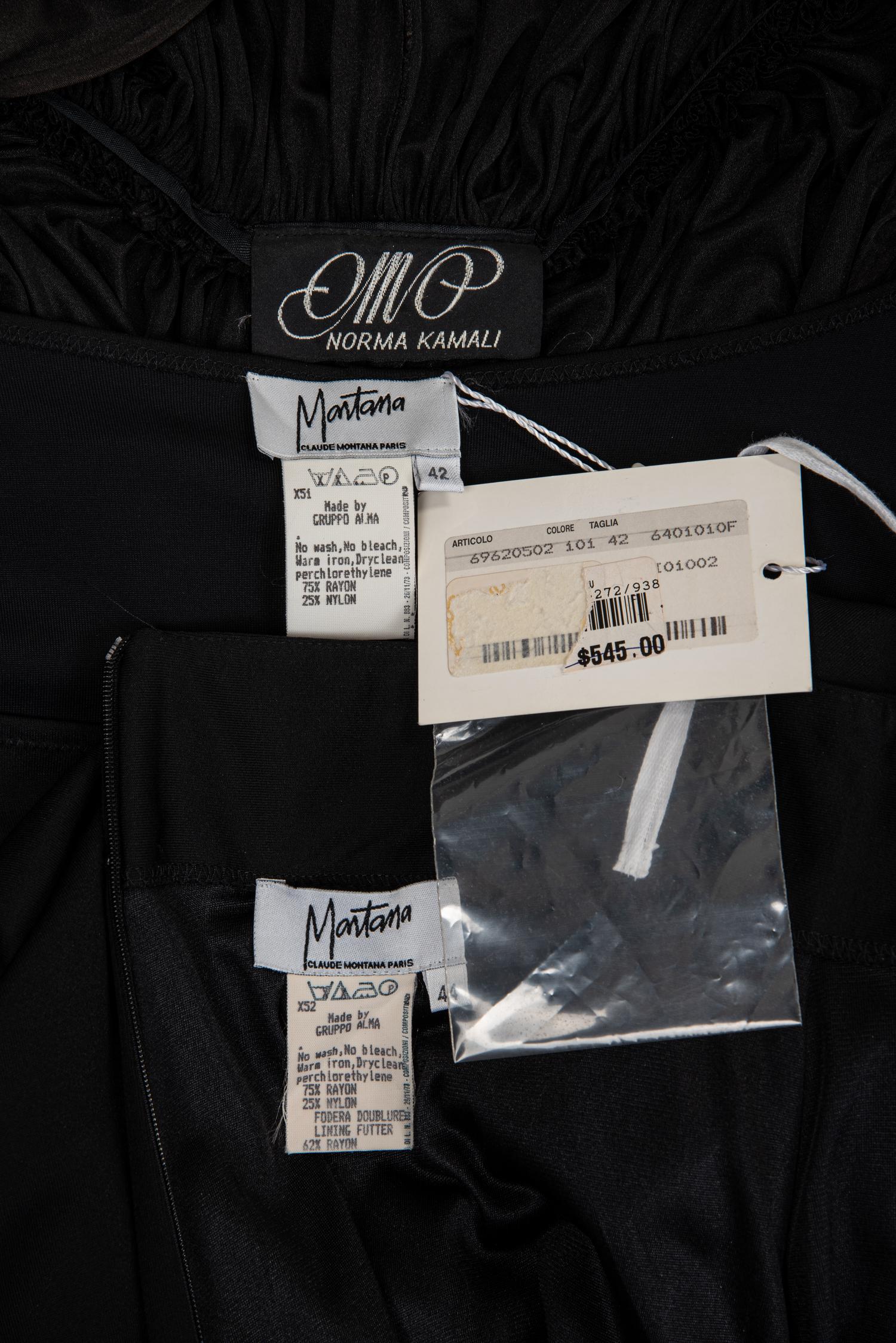 Two Designer Items: One Norma Kamali Jacket, 1978, One Claude Montana Ensemble, 1990s